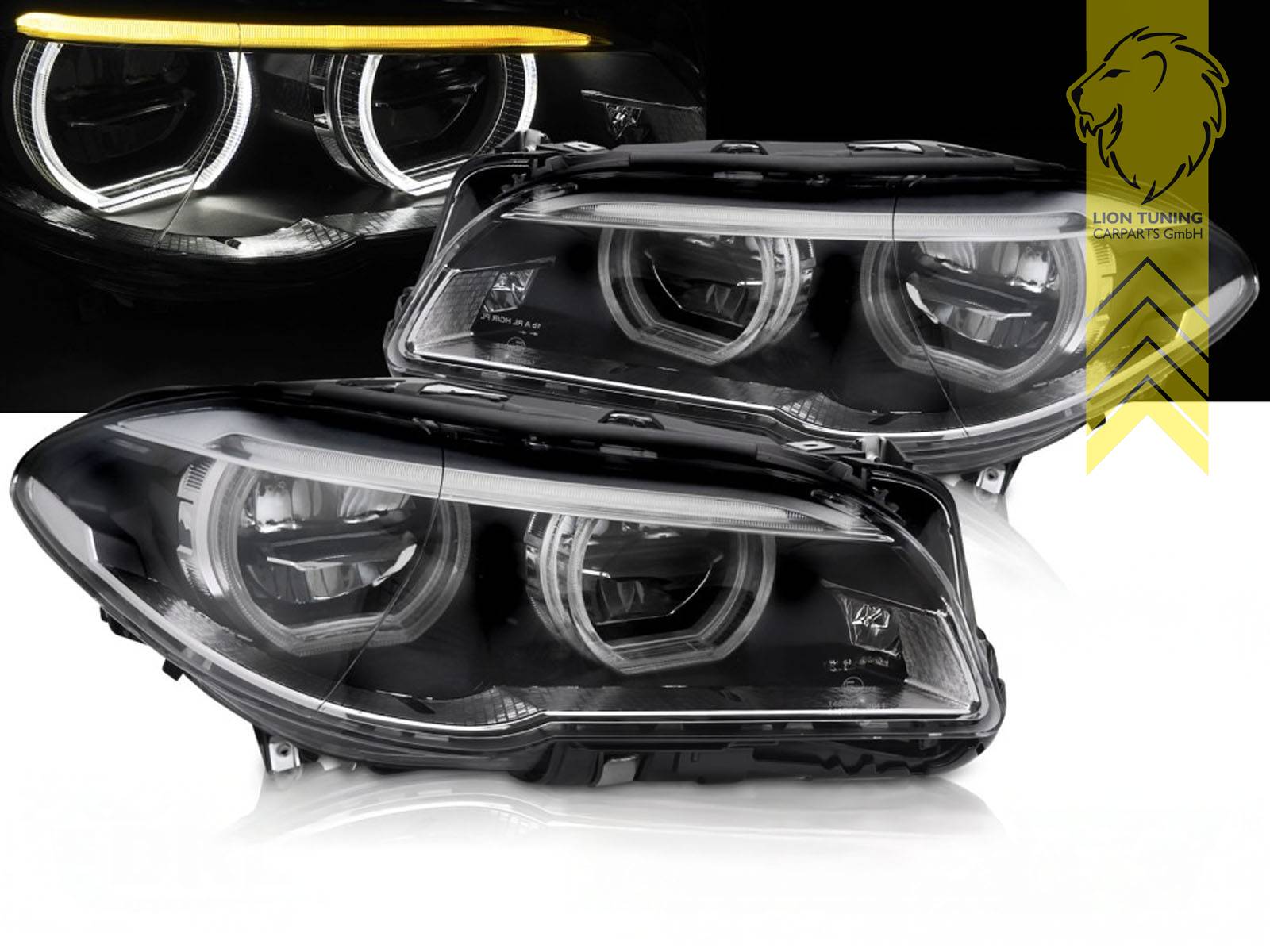 LED, schwarz, nur passend für Fahrzeuge mit original XENON Scheinwerfern, nicht für Fahrzeuge mit Kurvenlicht, nicht für Fahrzeuge mit AFS oder Night Vision, inkl. LED Tagfahrlicht, LED Abblendlicht / LED Fernlicht, Eintragungsfrei / mit E-Prüfzeichen, Eintragungsfrei / mit R87 Zulassung als Tagfahrlicht